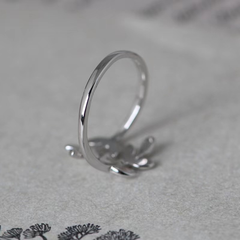 Cincin Wanita Daun Simple Elegan Perhiasan Aksesoris Korean Import