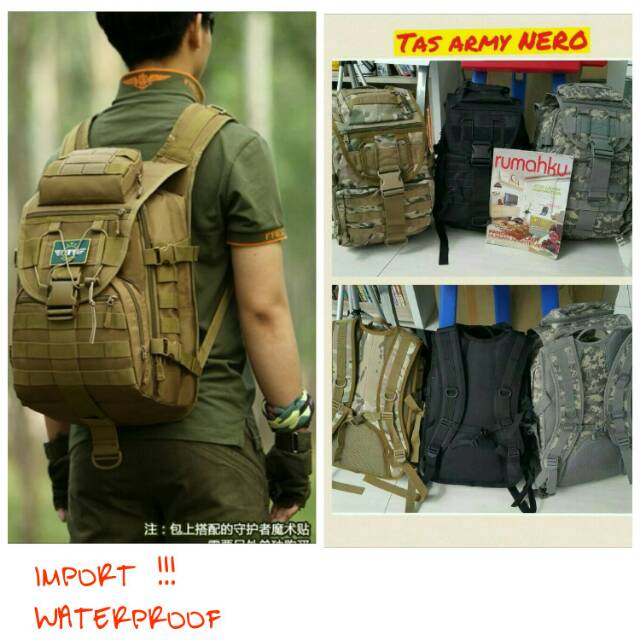 [IMPORT] Tas Ransel Pria Army Import/Ada 2 Tempat Laptop/Anti Air