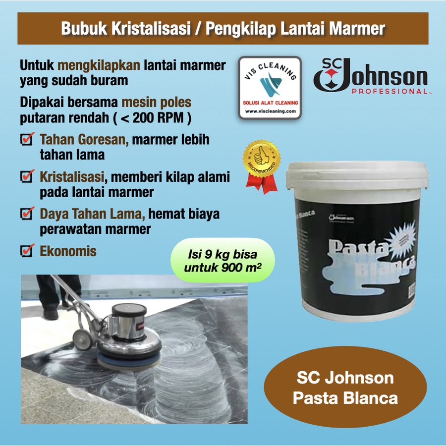 SC Johnson Pasta Blanca - Bubuk Kristalisasi Pengkilap Lantai Marmer