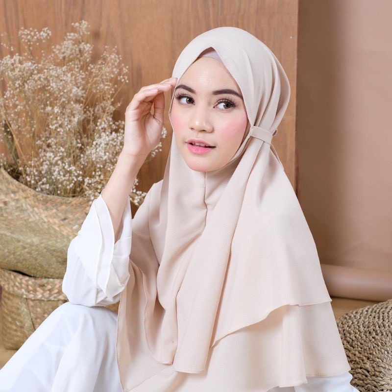 Jilbab khimar bergo Maryam 2 layer bahan diamond