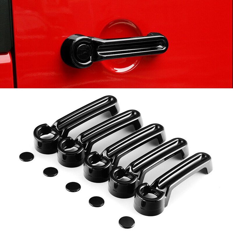 Cover Trim Handle Pintu Belakang Untuk JEEP Wrangler JK 07-17 Liberty 08-12 Dodge Nitro 07-11 Black 4Dr
