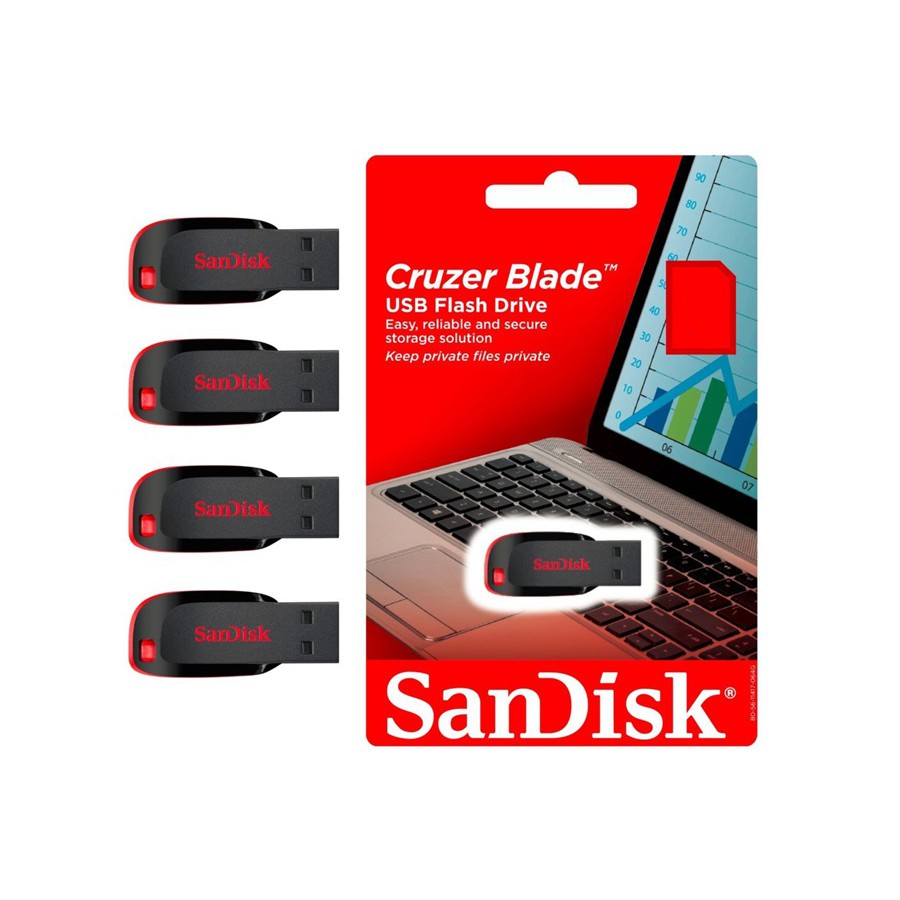 (ORI 100%) Flashdisk SANDISK 64GB Cruzer Blade CZ50 - GARANSI RESMI