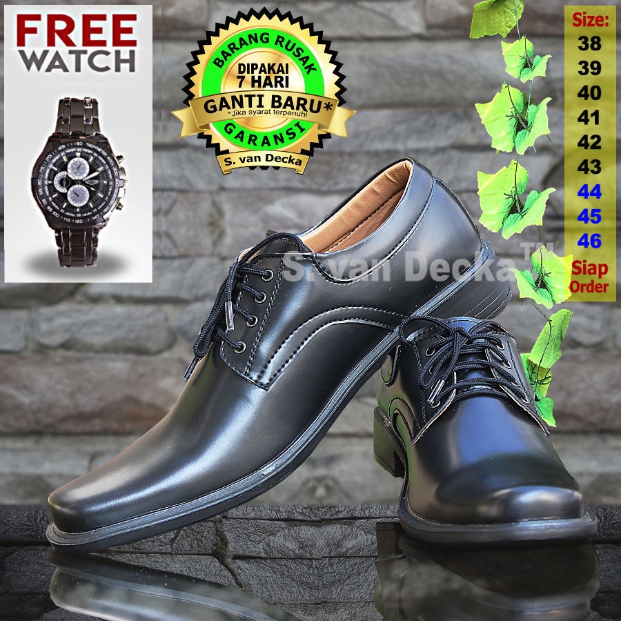 Sepatu Pantofel Pria Pantofel Hitam Pria Sepatu Pantopel Fantofel Kulit Kerja Formal PDH Pria J-TK21-2