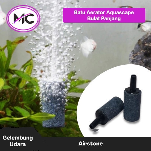 Batu Aerator Aquarium Model Panjang Besar Kecil Warna Airator Stone Akuarium Aksesoris Aquascape Gelembung Udara Airpump