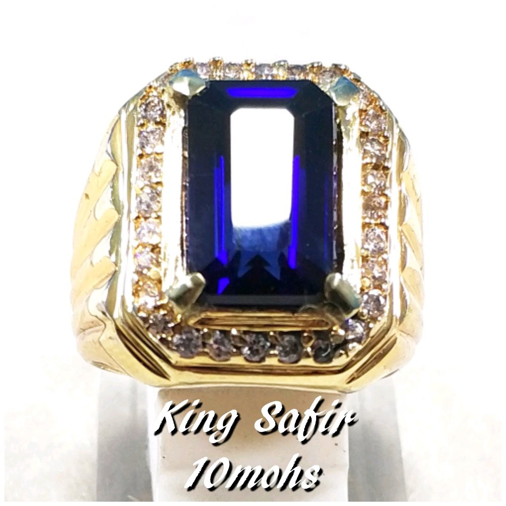 CINCIN PERMATA KING SHAPPIRE OCTAGON KEKERASAN 9MOHS KILAU MEMPESONA