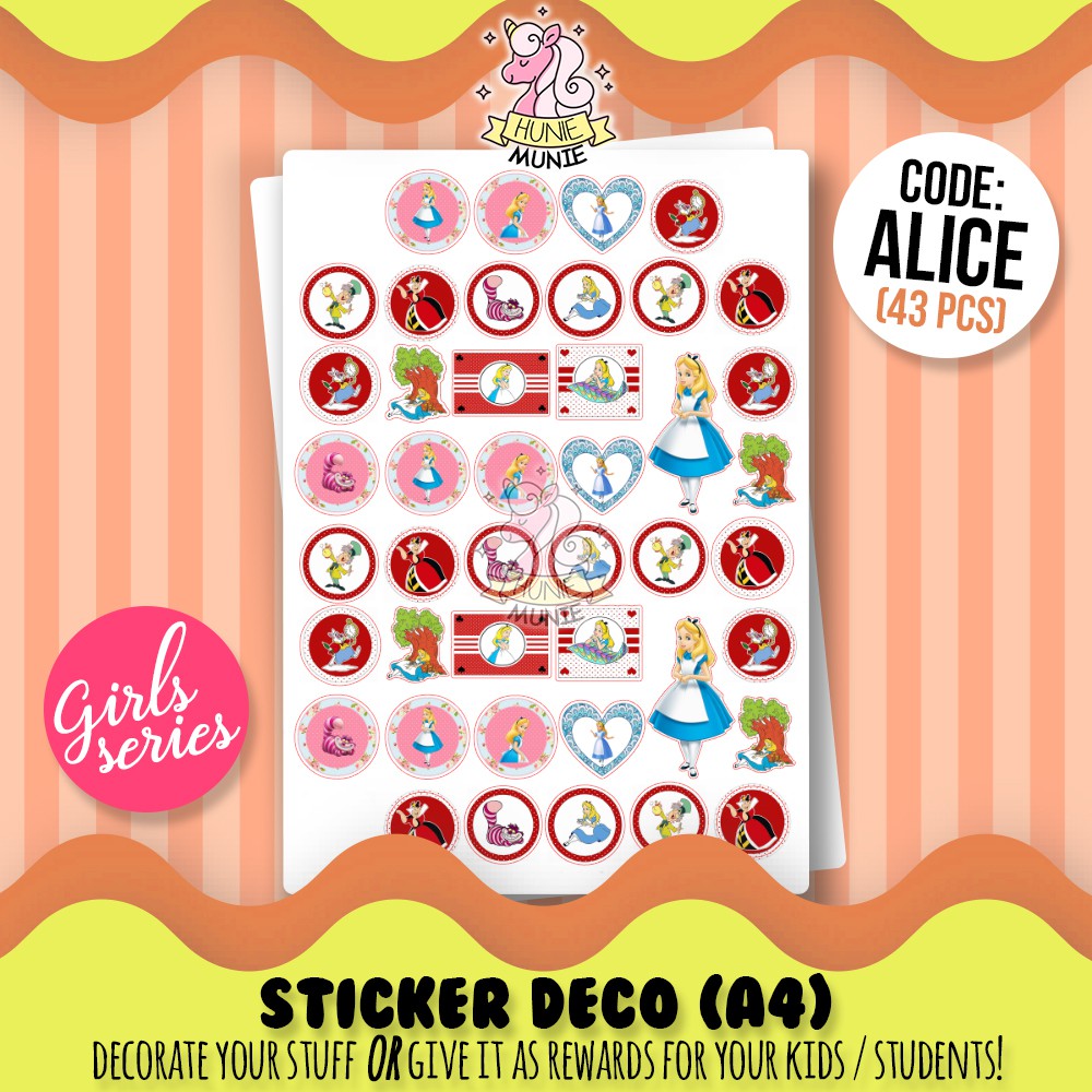 

Sticker Deco - Alice in Wonderland Stiker Girls - Hunie Munie
