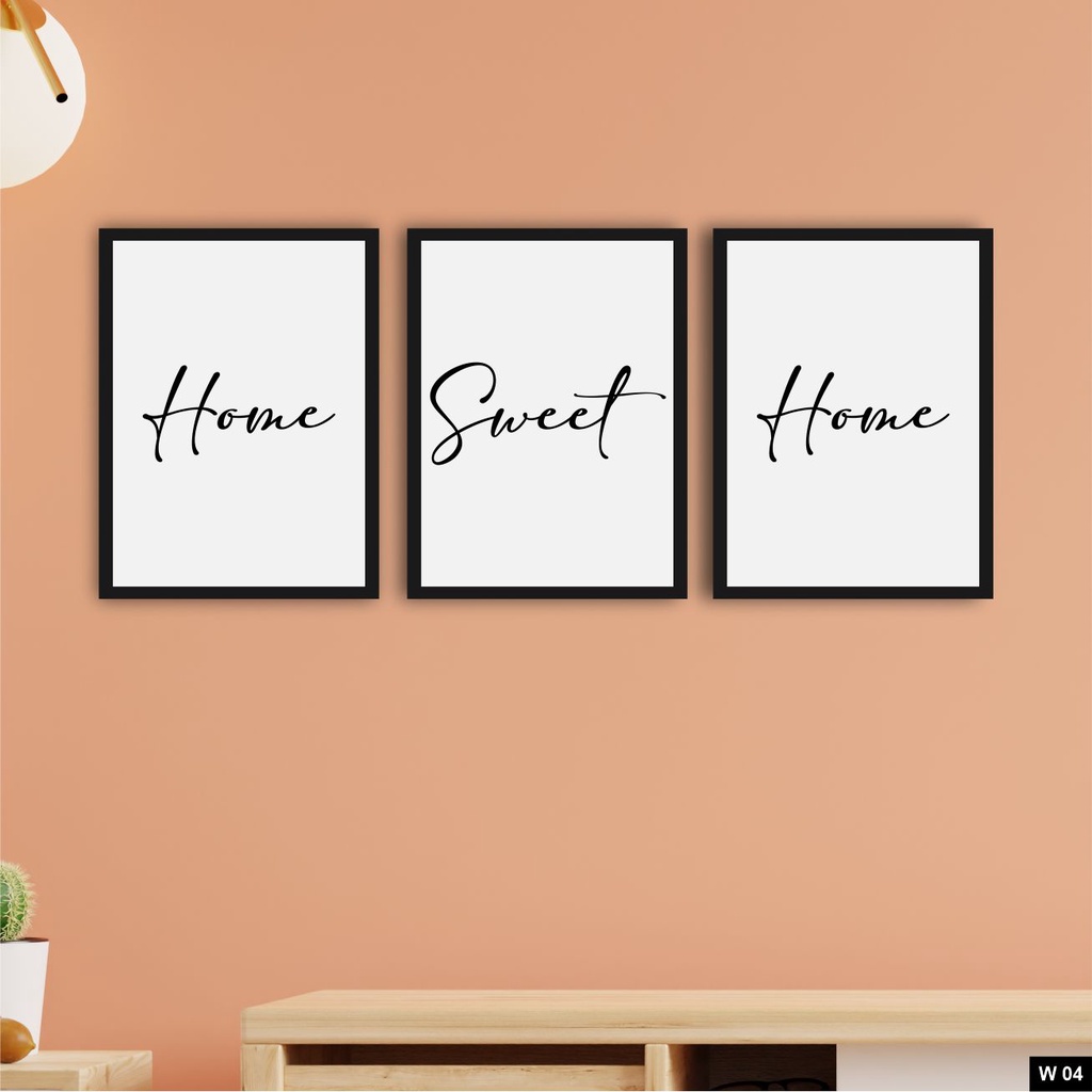 Pajangan Hiasan Dinding Kata Motivasi Set Home Sweet Home W 04