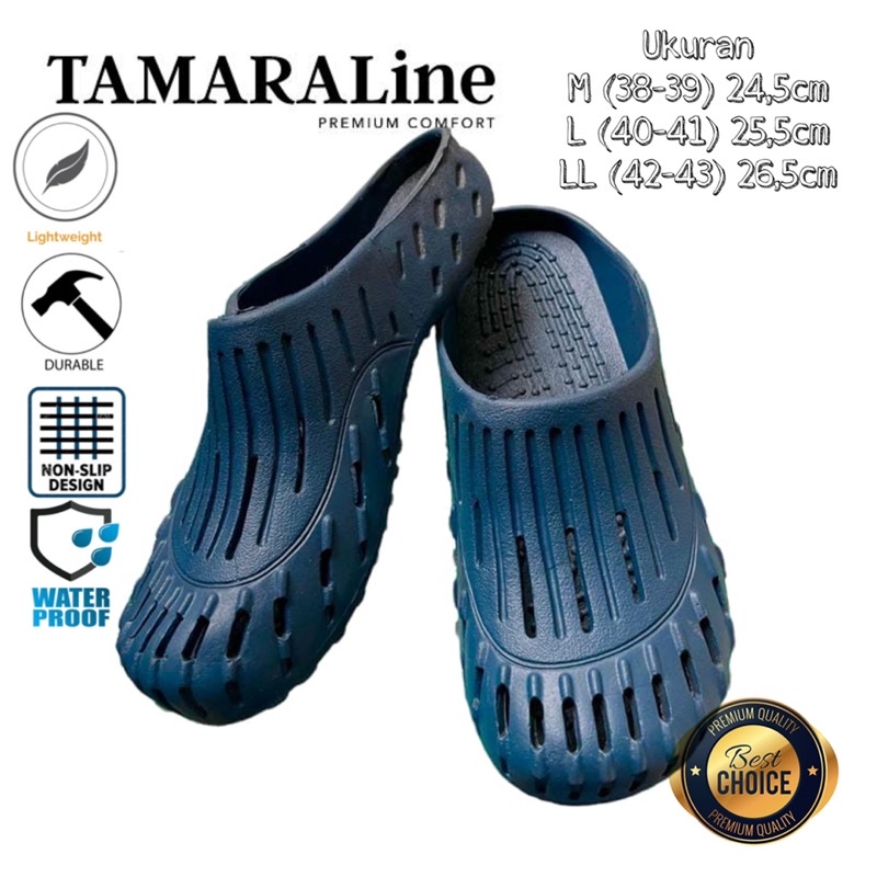 Sepatu Sandal Selop Slide Slip on Karet Pria Dewasa / Remaja - TAMARALINE 178 / Bahan Premium Lentur Empuk Ringan Kuat Anti Slip Anti Air / Model Sporty Santai Rumah Kerja Outdoor Kamar Mandi  Murah Original