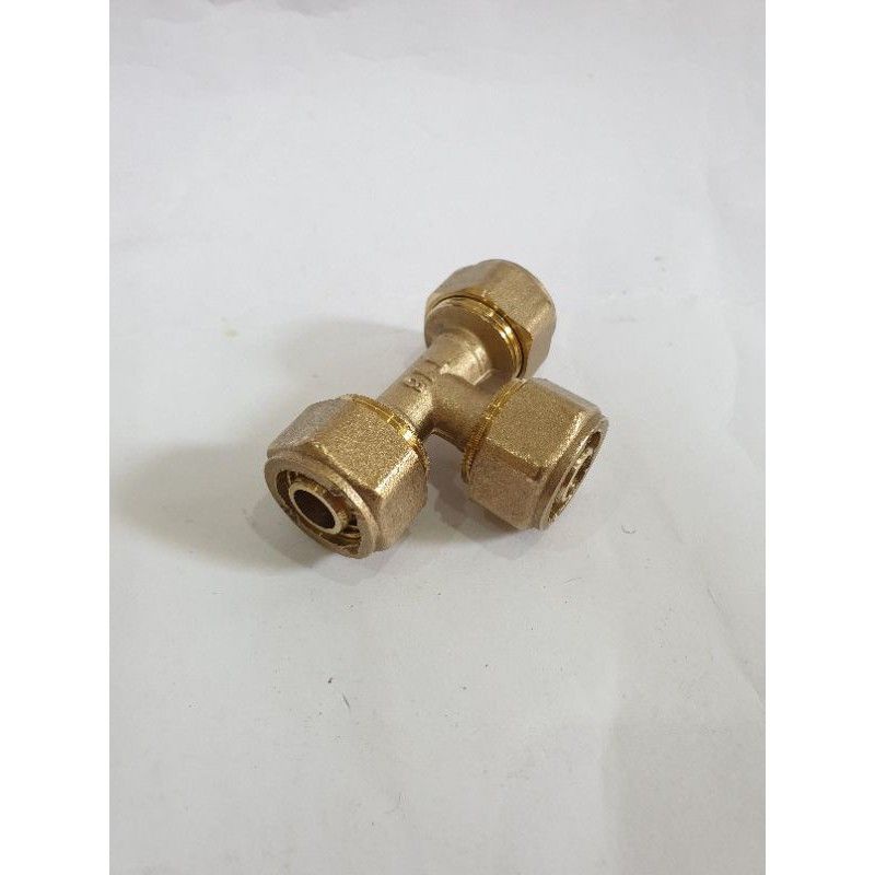 Nepel TEE sok kuningan sambungan air panas / kran T air panas kuningan asli 100%