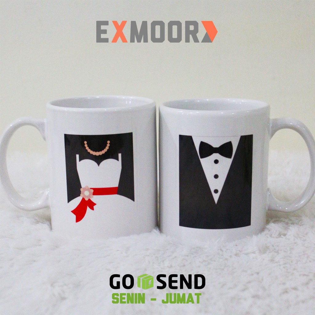 Kado Pernikahan Mug Couple Bride &amp; Groom