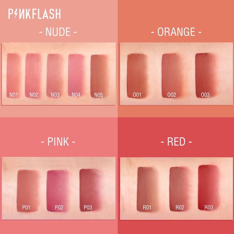 Pinkflash Matte Liquid Lipstick Lembut Tahan Lama anti air Dengan Pelembab Pigmentasi Tinggi Velvet Matte Lipstick
