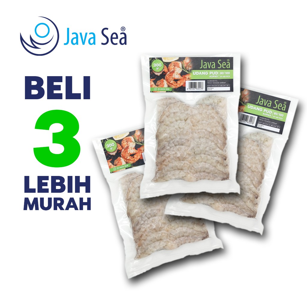 

BELI 3 LEBIH MURAH - JAVA SEA Udang Vanamei Kupas PUD V 80/100