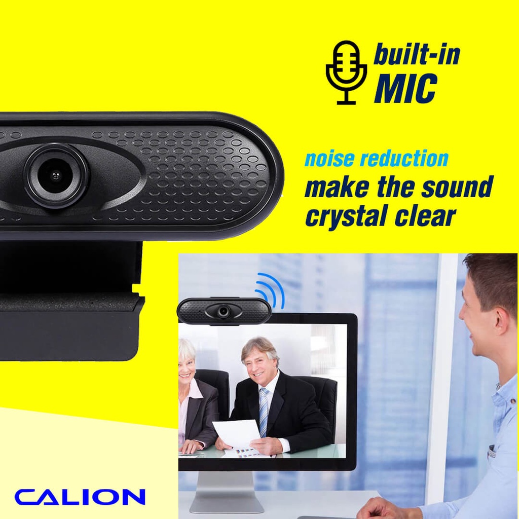 Webcam PC Laptop Full HD 1080P Murah | Web Camera Komputer USB | Kamera Web Cam Calion CAL-2004WD