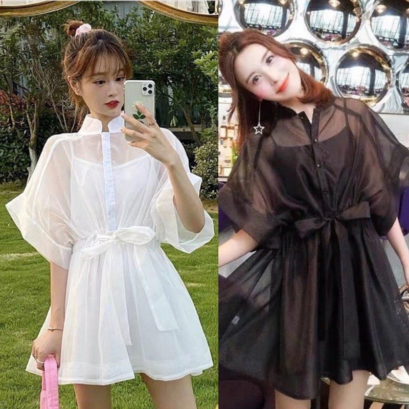 set baju tanktop dengan luaran bahan organza CODE TG49-657