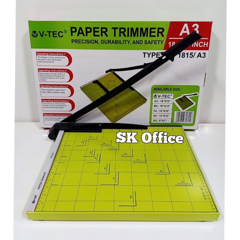 

Paper Cutter V-TEC 1815 A3 Paper Trimmer Pemotong Kertas A3