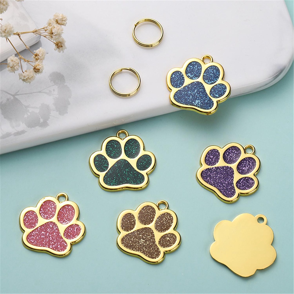 Solighter Pet ID Tag Jejak Kaki Baru Anti Hilang Dogs Name Tag