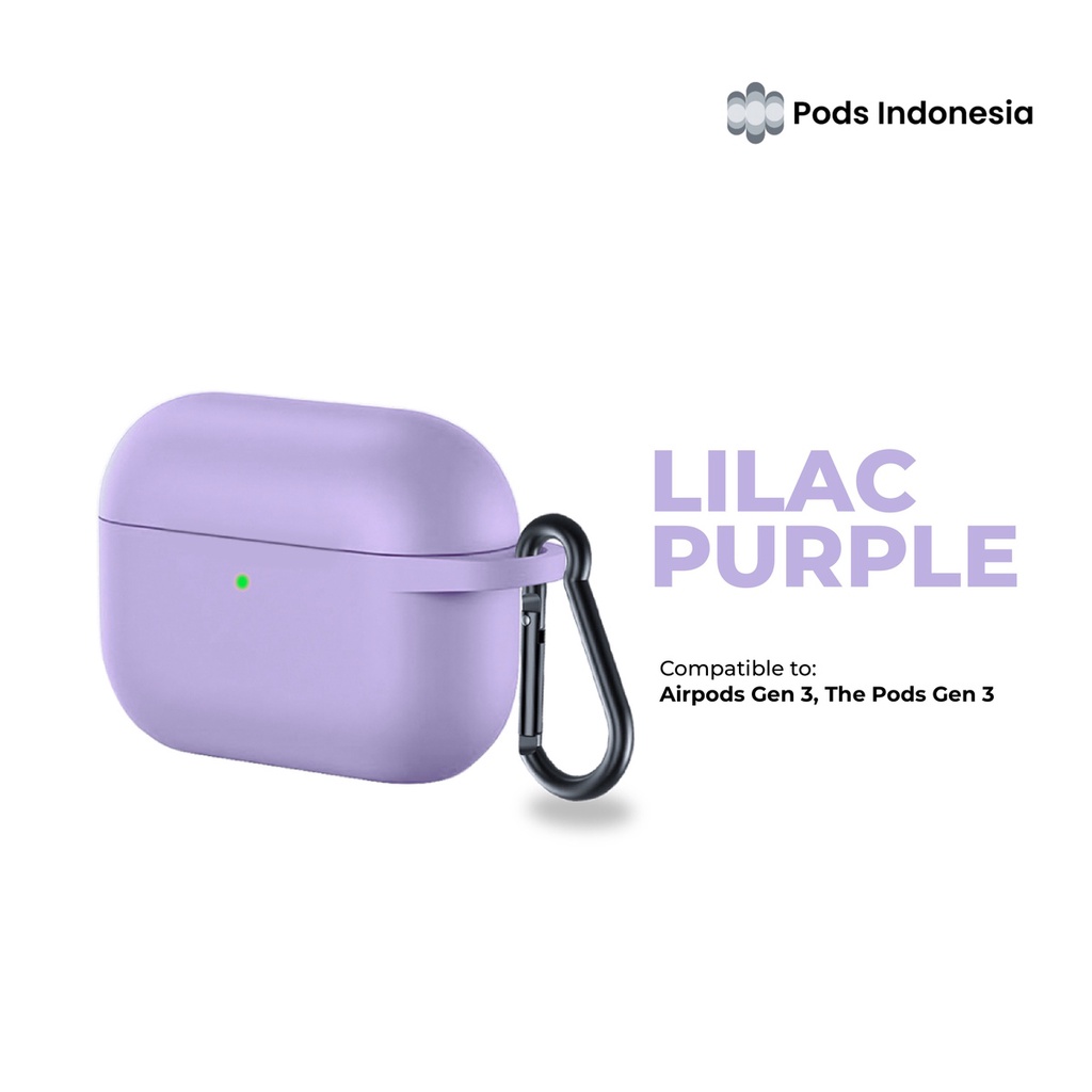 Bundle 2 in 1 Starter Set [The Pods Gen 3 + Free Premium Silicone Soft Case + Free Hook] by Pods Indonesia-Lilac Purple