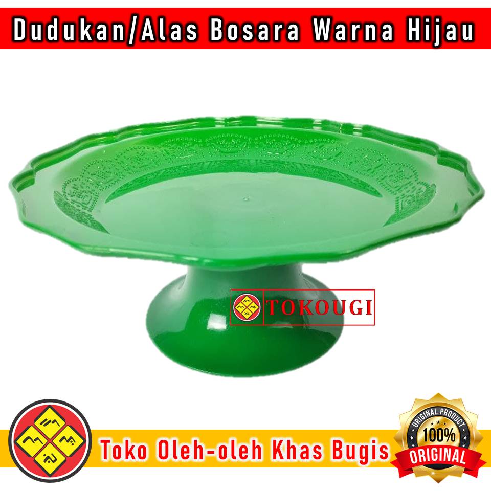 Piring Buah Alas atau Dudukan Bosara Warna Hijau Bahan Plastik