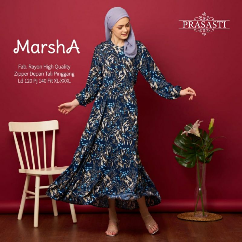 baju gamis wanita long dress muslim MARSHA