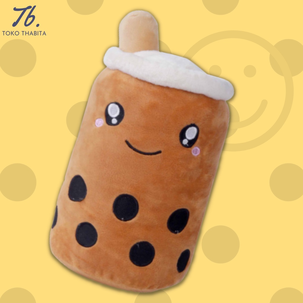 Boneka Boba 30cm Bahan Velboa Isi Dacron Silicon Warna Coklat