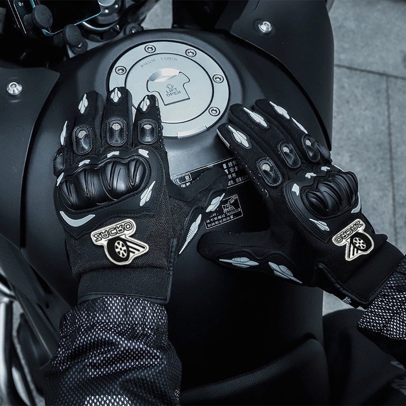 ZACRO Sarung Tangan Motor Pria Touch Screen   Kulit Pro Rider Sporty Batok Biker Gloves