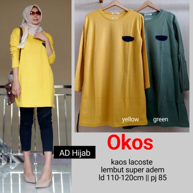 BAJU ATASAN WANITA JUMBO BIG SIZE KAOS LD 110-120 // OKOS TUNIK BY AD HIJAB FASHION HQ/TUNIK BIGSIZE