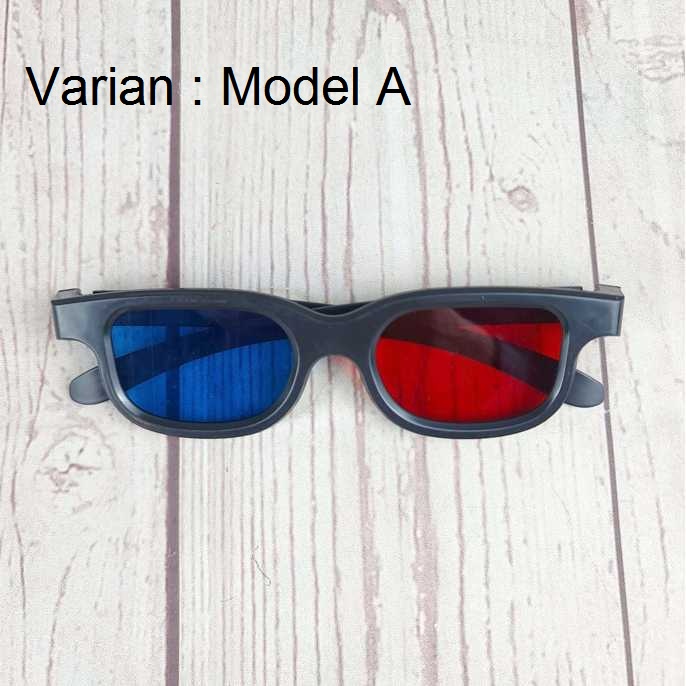 Black Frame Red Blue Cyan 3D Glasses Kacamata 3 Dimensi Anaglyph TV