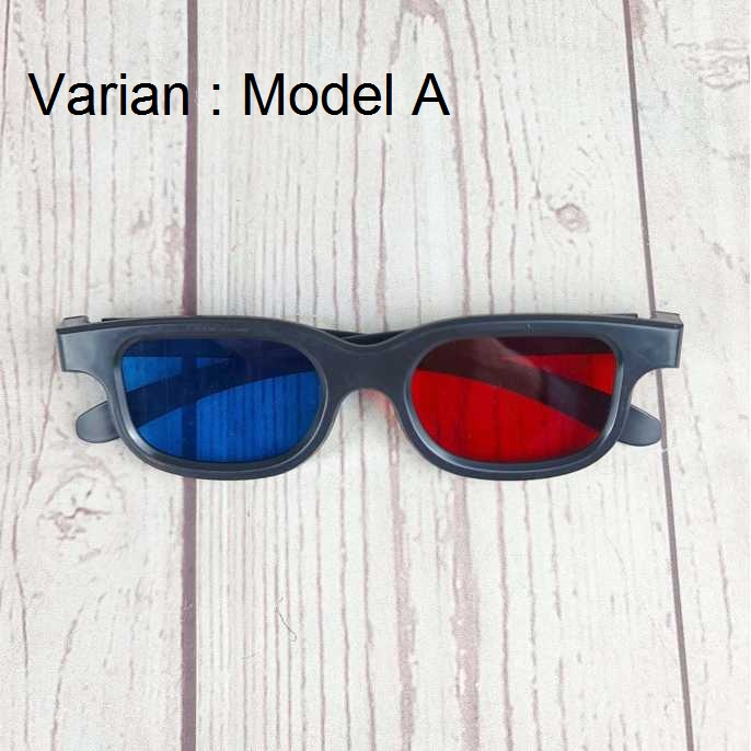 Black Frame Red Blue Cyan 3D Glasses Kacamata 3 Dimensi Anaglyph TV