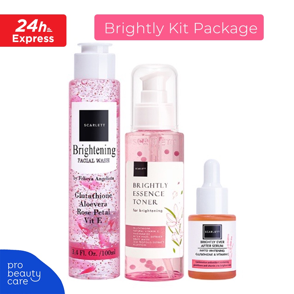 Scarlett Whitening - Brightly Kit Package ( Paket Lengkap Kecantikan untuk Semua Jenis Kulit )