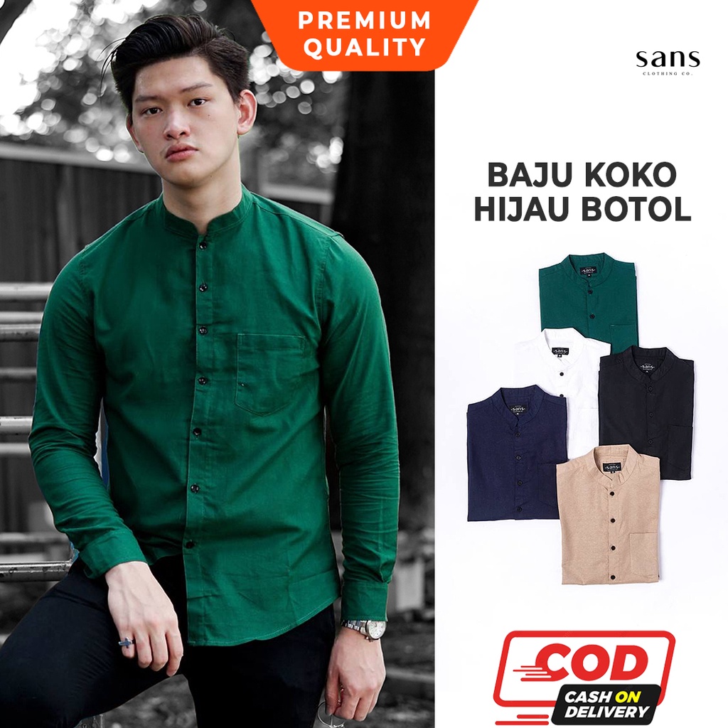 Kemeja Koko Pria Dewasa Lengan Panjang Original Premium Baju Muslim Laki Laki Remaja Lengan Panjang 