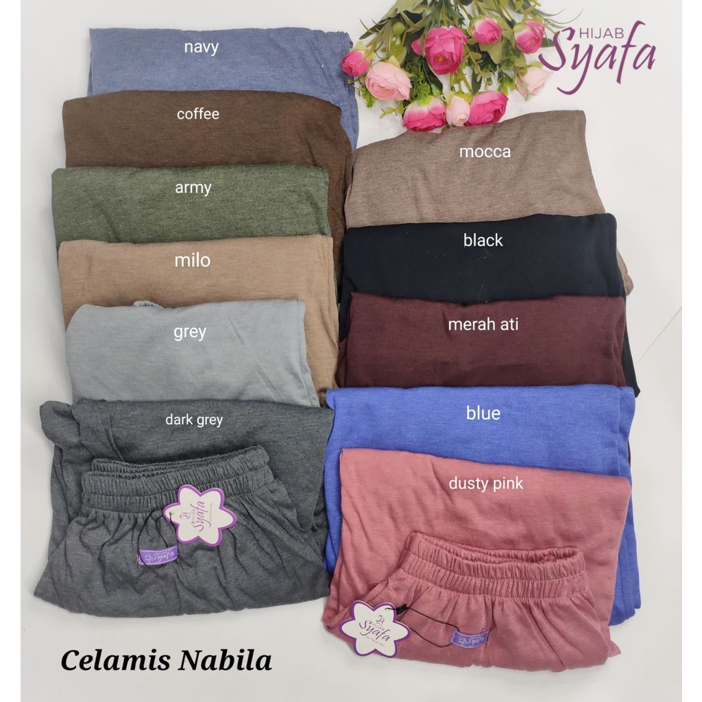 Celana Daleman Gamis Celamis Inner Legging Kulot Panjang Jumbo Wanita Muslimah Dewasa Premium Syafa Hijab