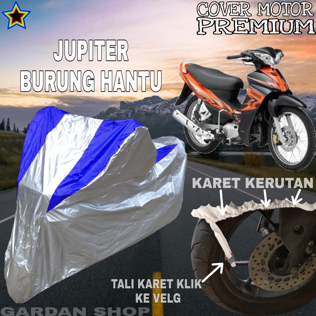 Sarung Motor JUPITER BURUNG HANTU Silver BIRU Body Cover Penutup Motor Jupiter Burung Hantu PREMIUM