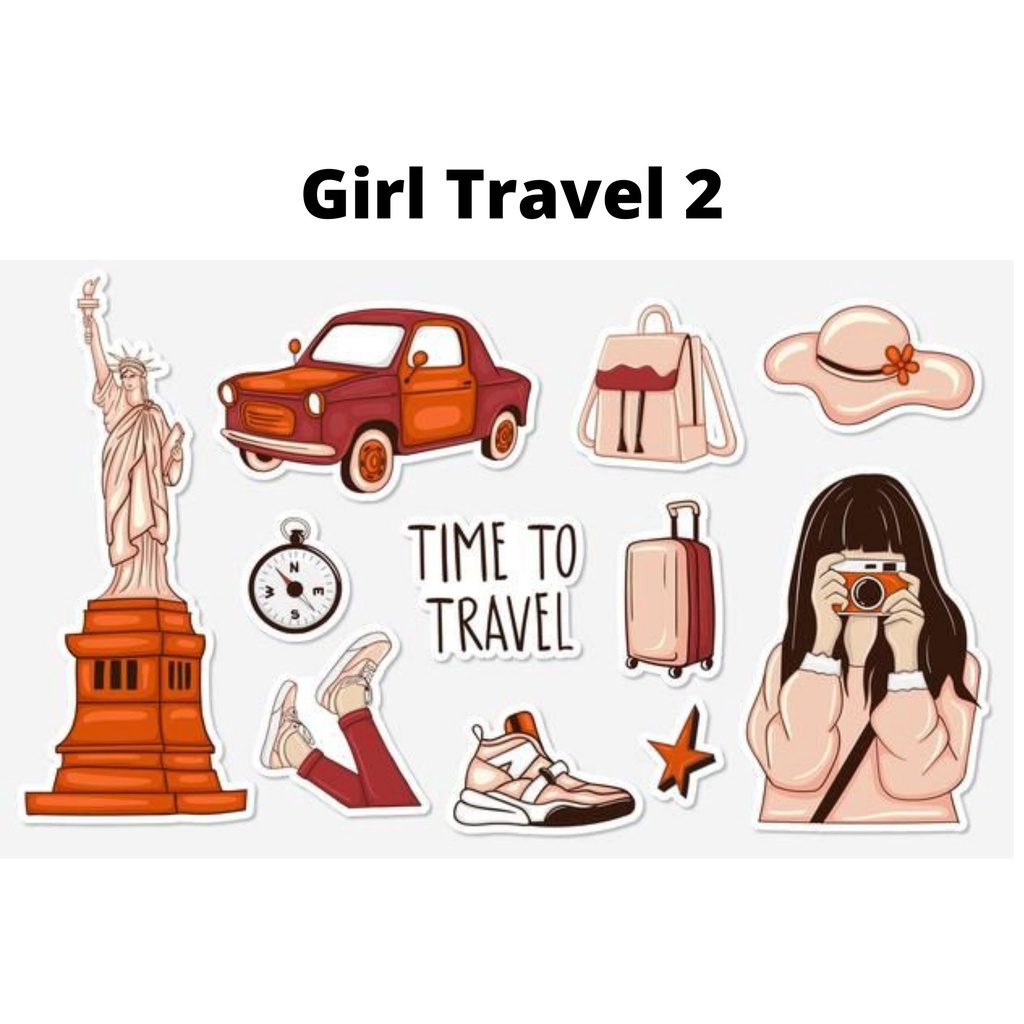 Sticker Girl Travel Time To Travel Sticker Tumblr Aesthetic Murah