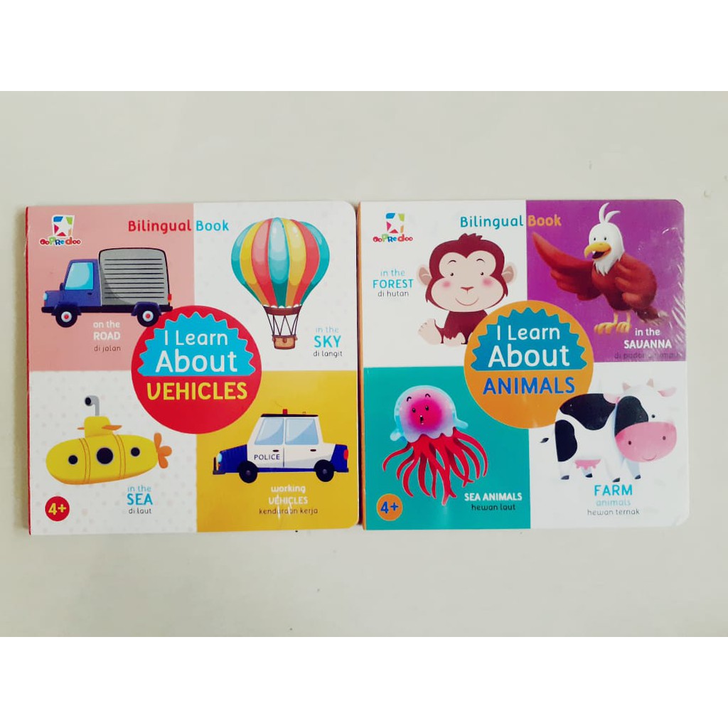 BOARDBOOK Opredo Bilingual I Learn About Animals / Vehicles (Bilingual)