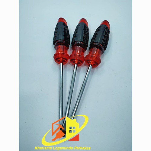 Khrsma JKT - MURAH OBENG GAGANG KARET 6 x 100 MM + plus (+) SCREWDRIVER MDL TEKIRO  KLP