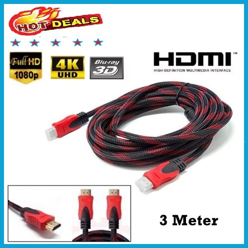 BISA COD Kabel HDMI TO HDMI 1.5 Meter 3 Meter 5 Meter Serat Jaring High Quality - CONVERTER HDMI TO AV / RCA MINI BOX HDMI2AV - KABEL HDMI TO RCA LAPTOP KE TV TABUNG CONVERTER MINI BOX HDMI TO RCA