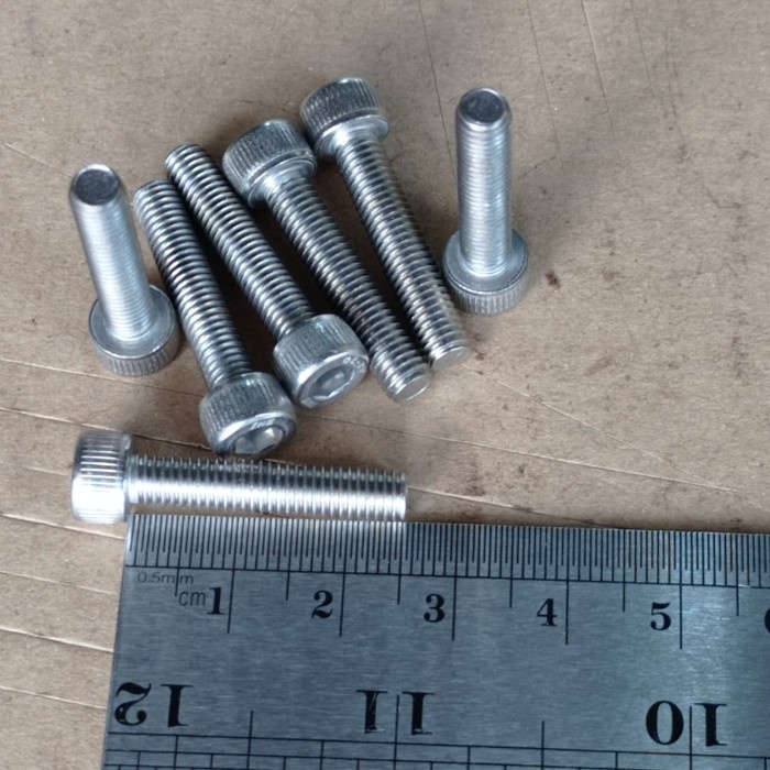 BAUT L M5X25 (2.5 CM) STAINLESS STEEL FULL DRAT / BAUT L STAINLESS M5 X 25 SS ANTI KARAT SUS 304 / B