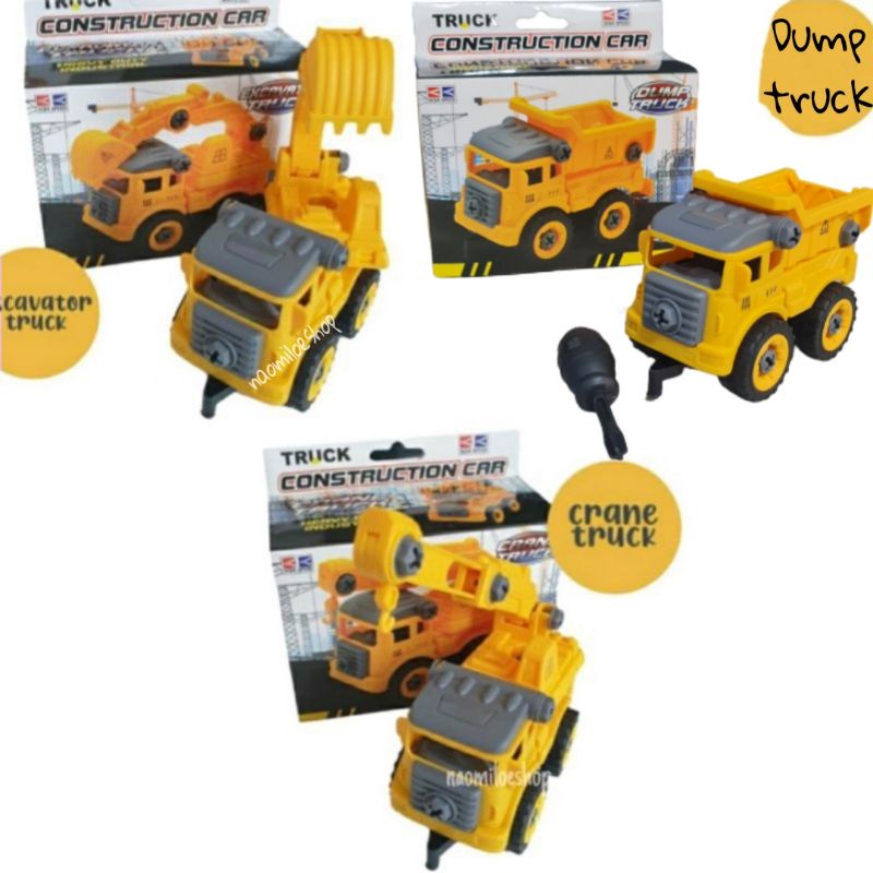 bongkar pasang Mainan Anak DIY Assemble Truck Car Mobil Truk Rakit Konstruksi merangkai truk-2