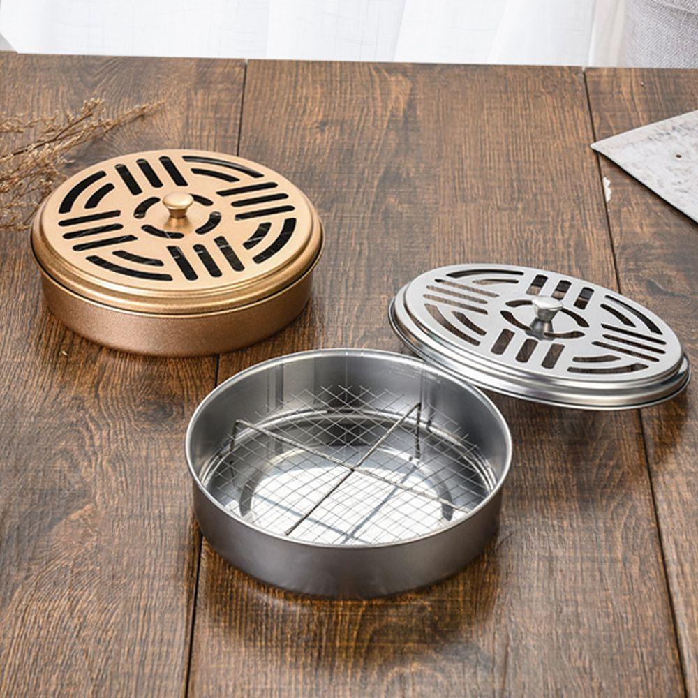 Solighter Mosquito Coil Holder Portable Berguna Rumah Hotel Nampan Logam Piring Dupa
