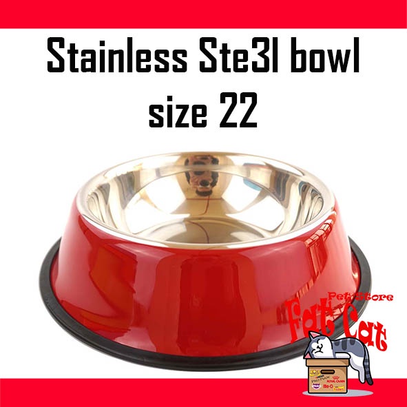 tempat makan kucing anjing Pet Bowl Stainless steel 22cm