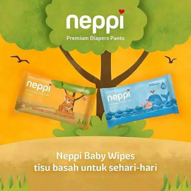 Neppi Baby Wipes Tisu Basah Bayi Bundle Buy 1 Get 1 Free ( 2x 50 lembar)