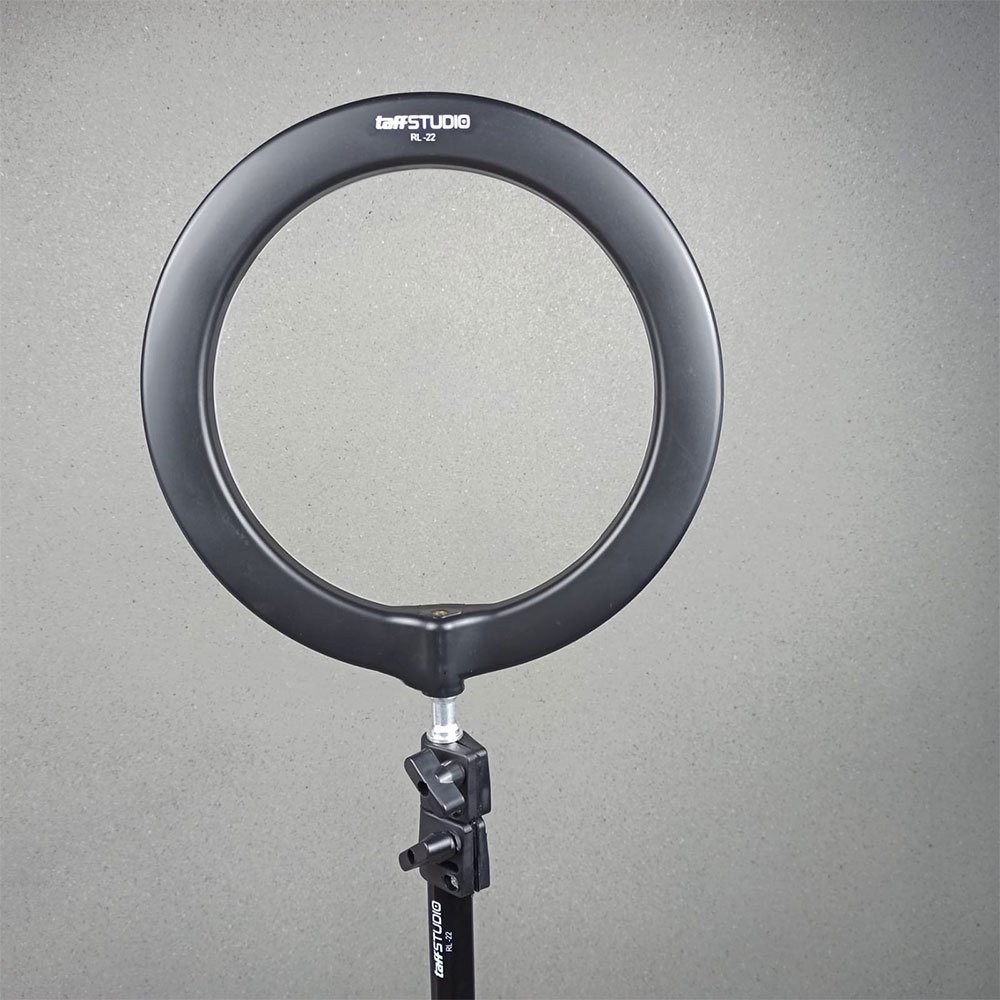 TaffSTUDIO Lampu Halo Ring Light Kamera 120 LED 24W 26cm with Smartphone Holder - RL-22 - Black