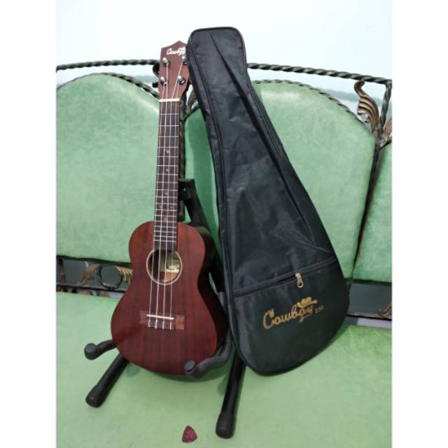 Ukulele Elektrik Concerto Merk Cowboy Tipe Uk-23 EQ TUNER Murah Jakarta Bonus Tas dan Pick