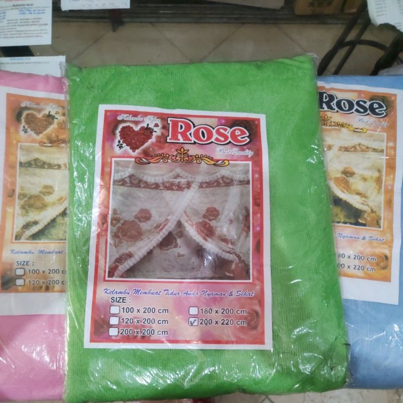 Kelambu Tidur Rose 200x220 cm Kelambu jaring tempat tidur 6K anti nyamuk besar jumbo