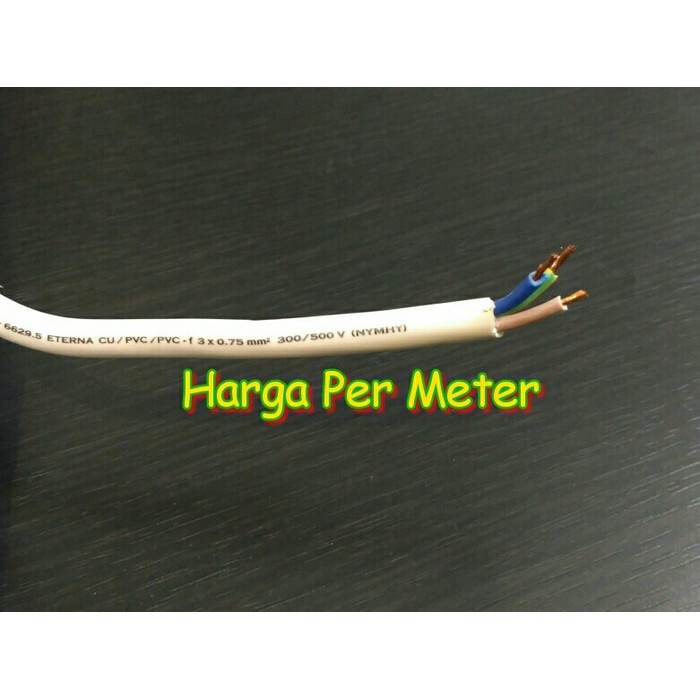 Kabel Eterna NYMHY 3X0.75 listrik 3 X 0.75 putih