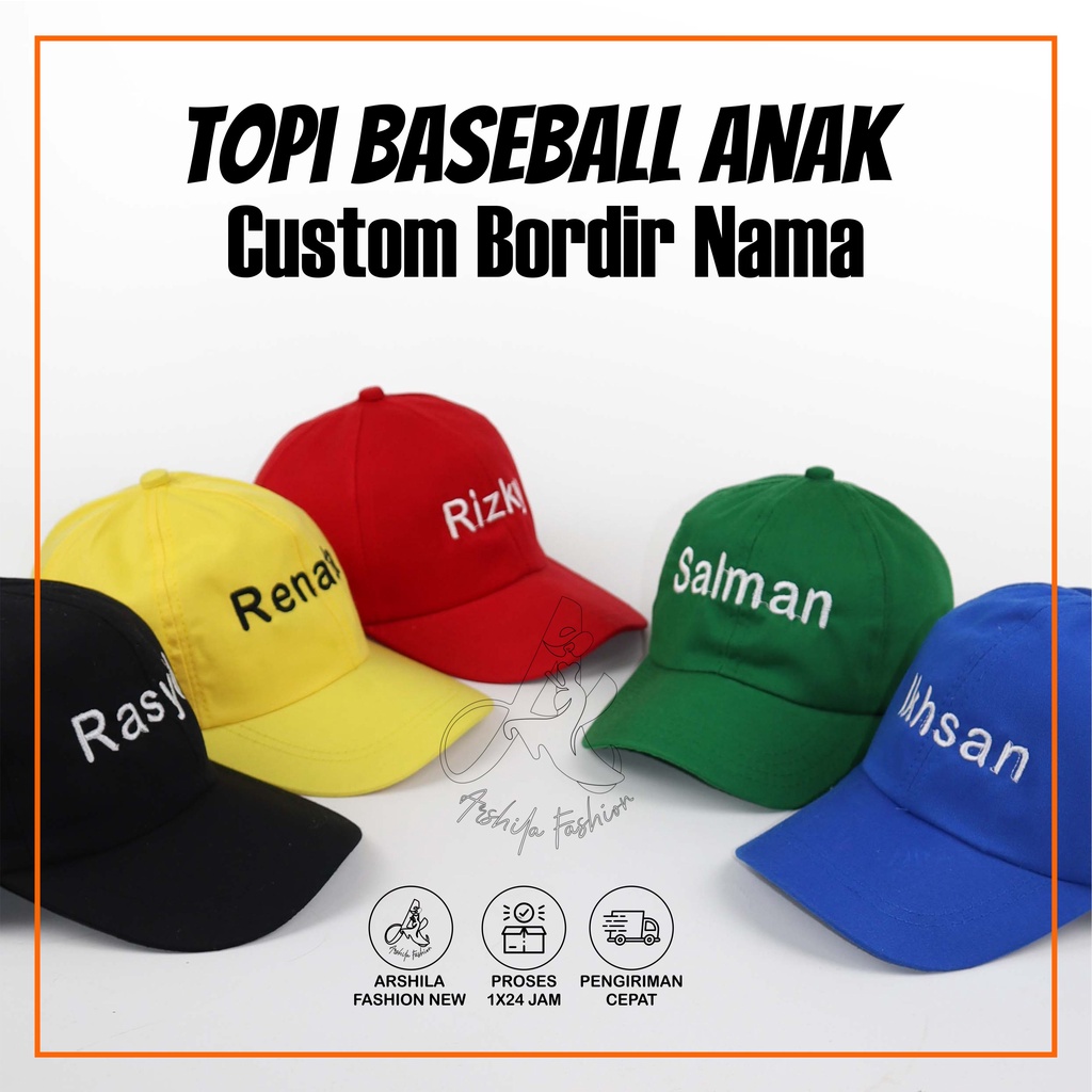 Topi Baseball Anak Laki Laki Parempuan Gratis Tambah Nama Anak