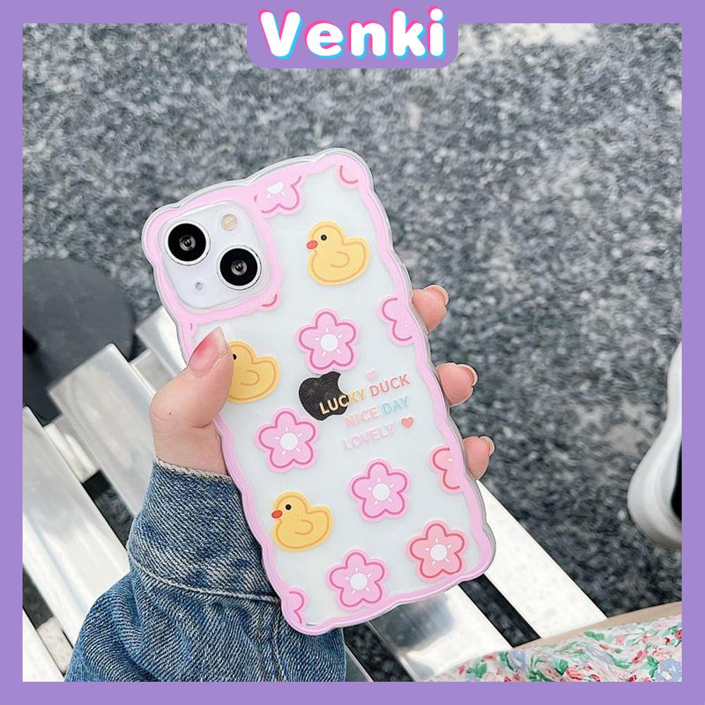 iPhone Case Silicone Soft Case Clear Case Wave Non-Slip Shock Resistant Camera Full Coverage Protection Flower Duck For iPhone 13 Pro Max iPhone 12 Pro Max iPhone 11 iPhone 7 Plus