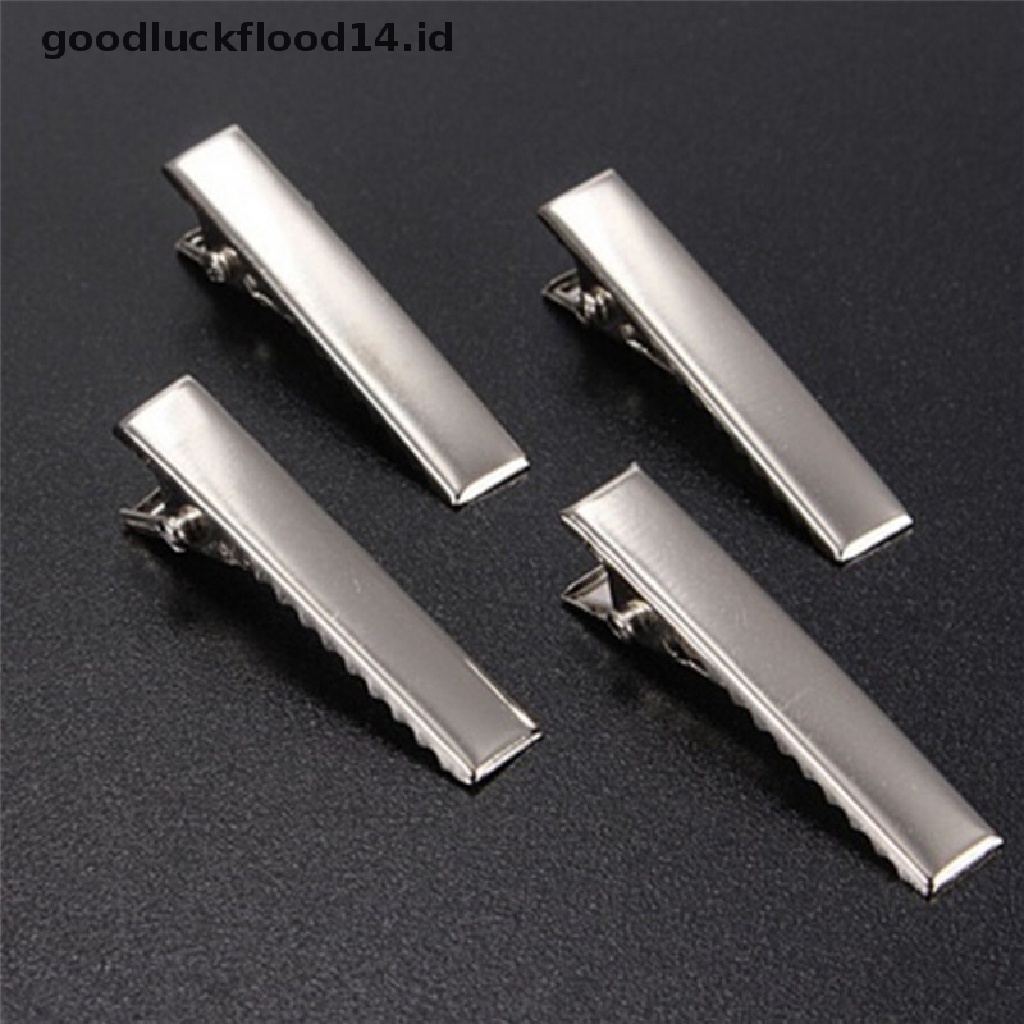 [OOID] 50PCS Fashion Silver Flat Metal Hair Clips Prong Flat Hair Clips Metal Hairpin ID