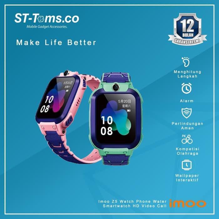 Promo Imoo Z5 Watch Phone Water Smartwatch HD Video Call - Merah Muda Limited