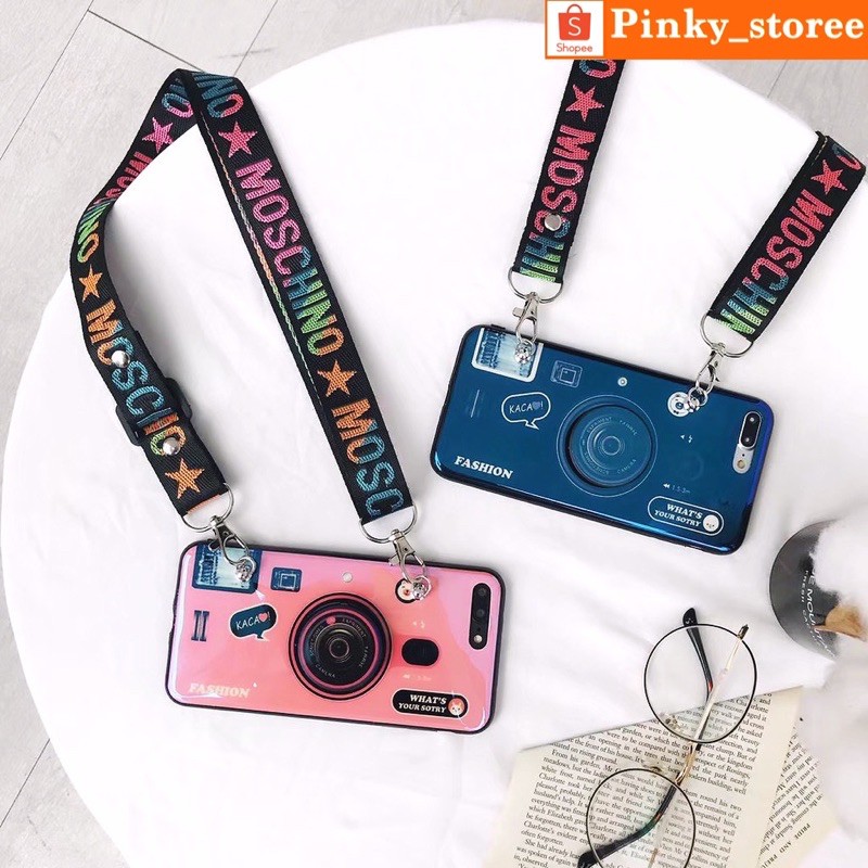 CASE RENO 5/ RENO 4/ 4F/ 4PRO/ RENO 3/ RENO 2/ 2F/ CASE MOTIF CAMERA + TALI GANTUNGAN SLEMPANG